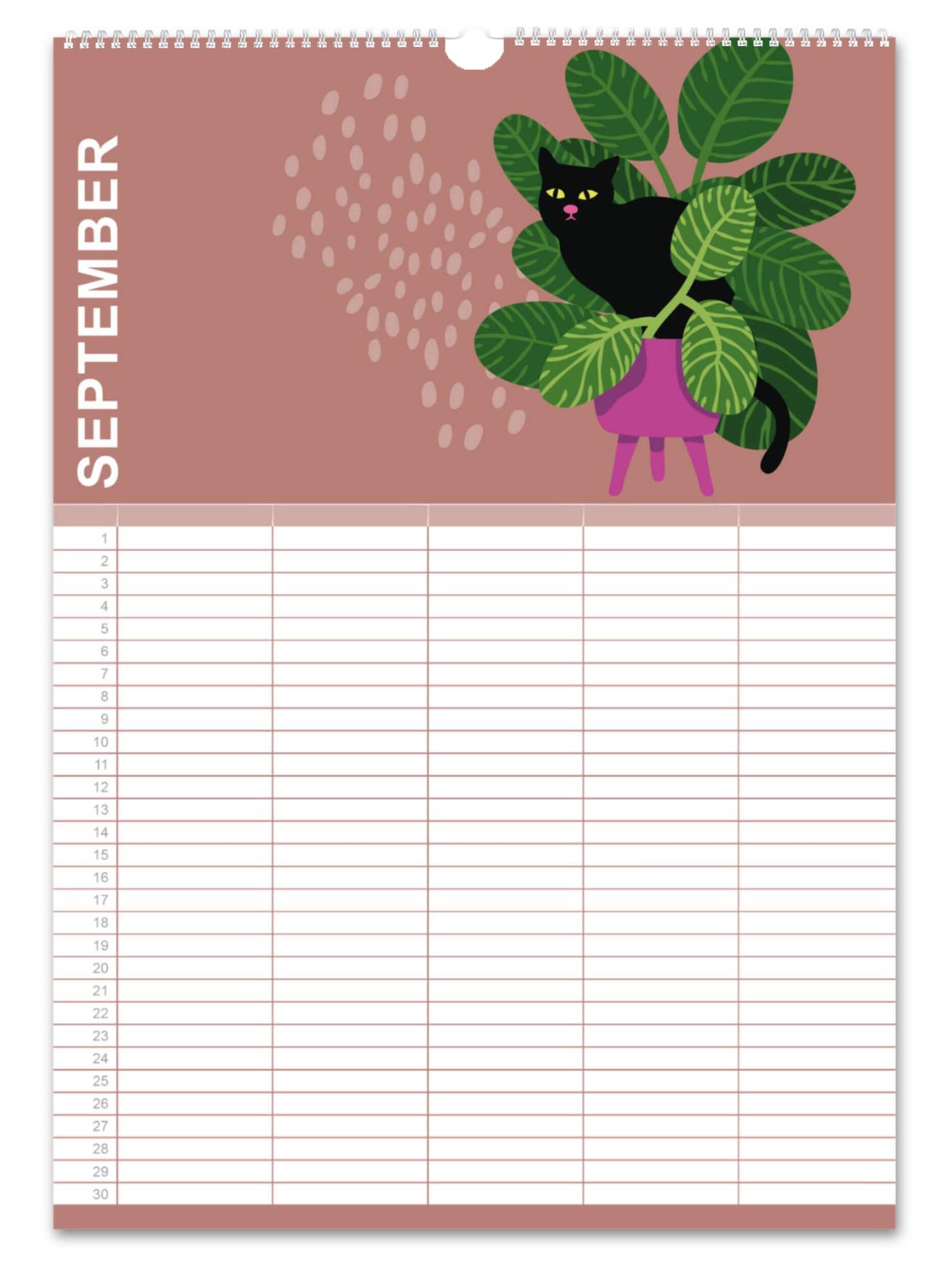 Black Cats Family Planner (perpetual calendar)