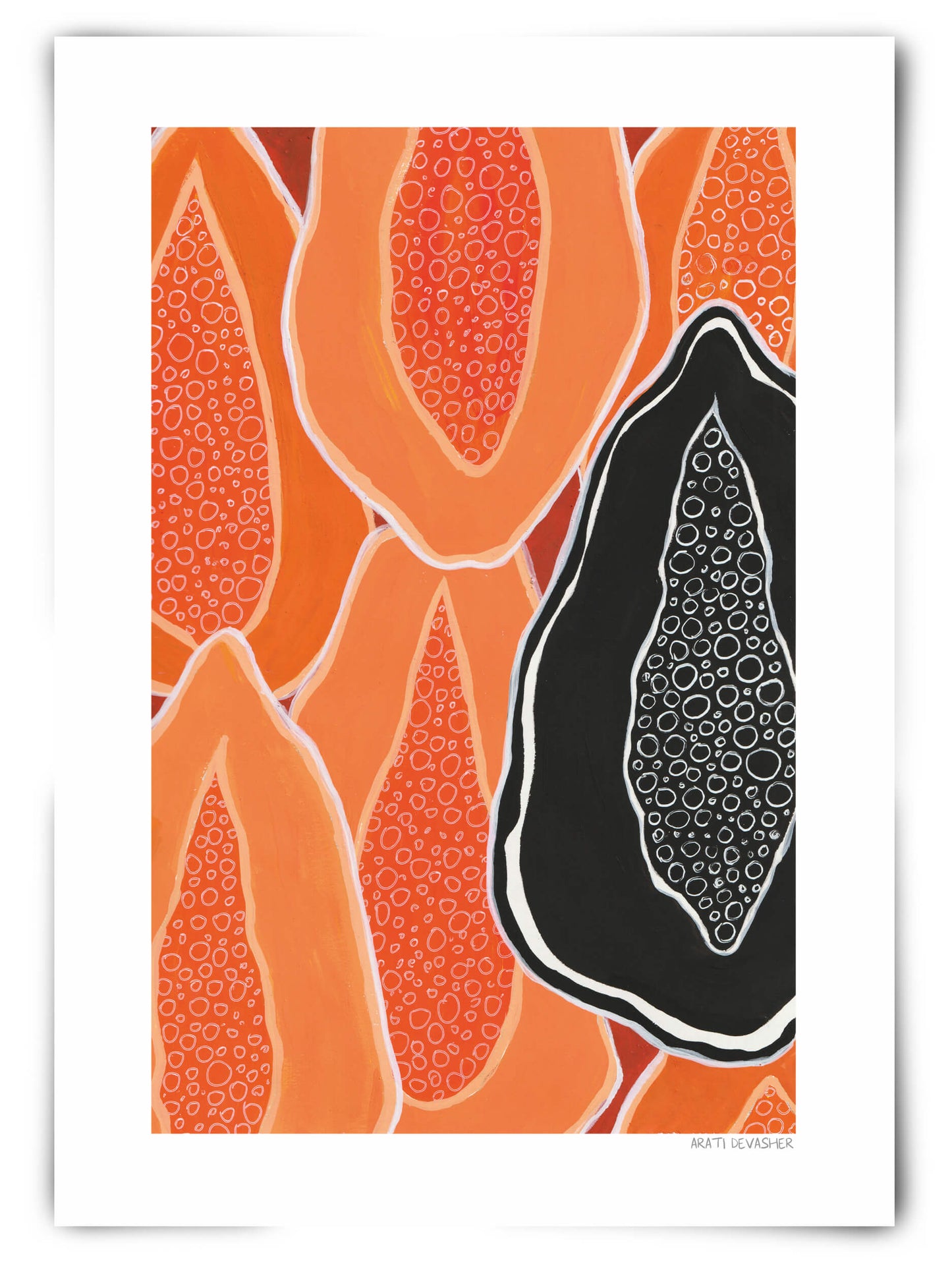 Abstract Fruits Indian Papaya – (end of line) art print