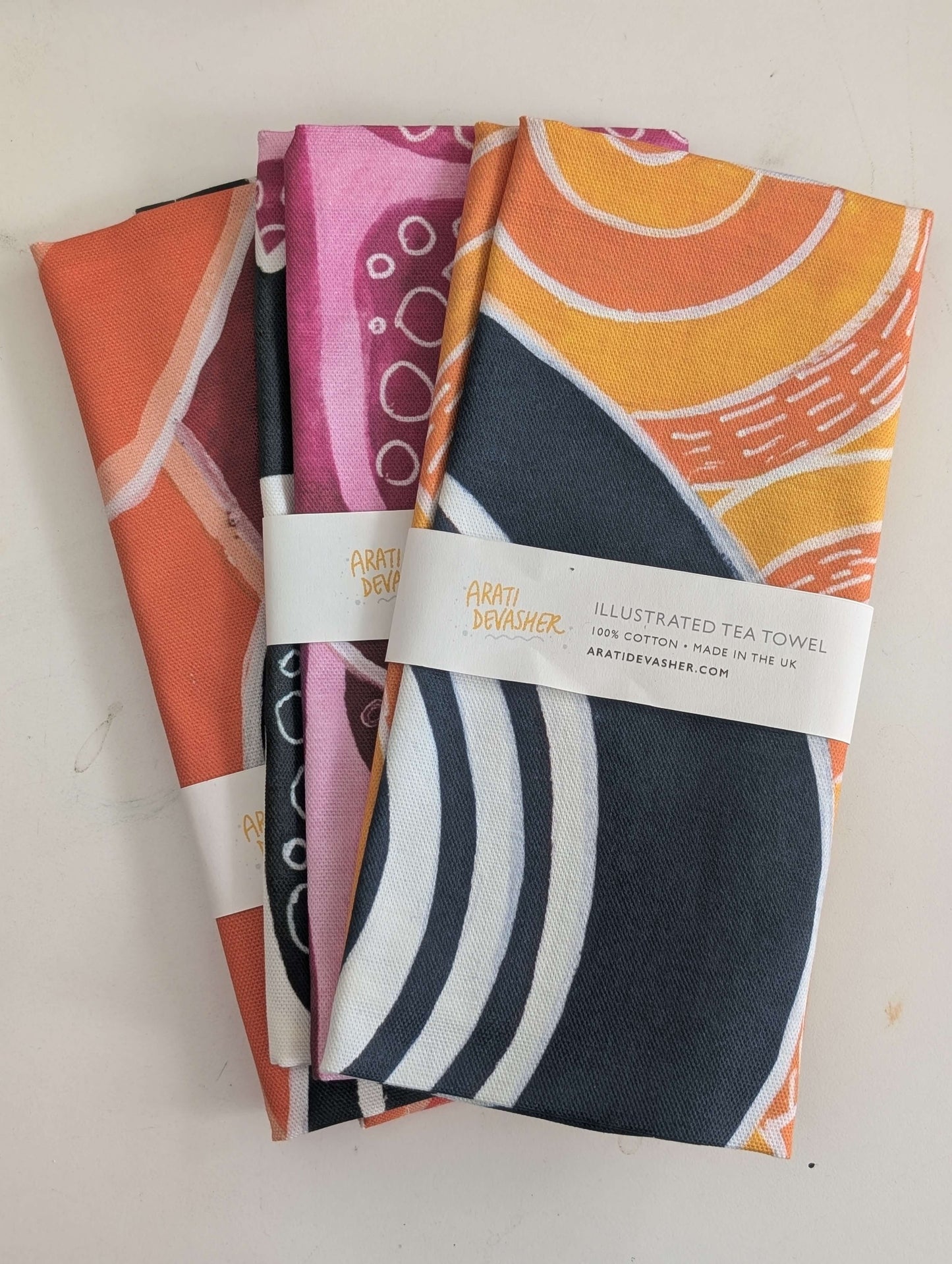 Abstract Fruits – (end of line) tea towel set of 3