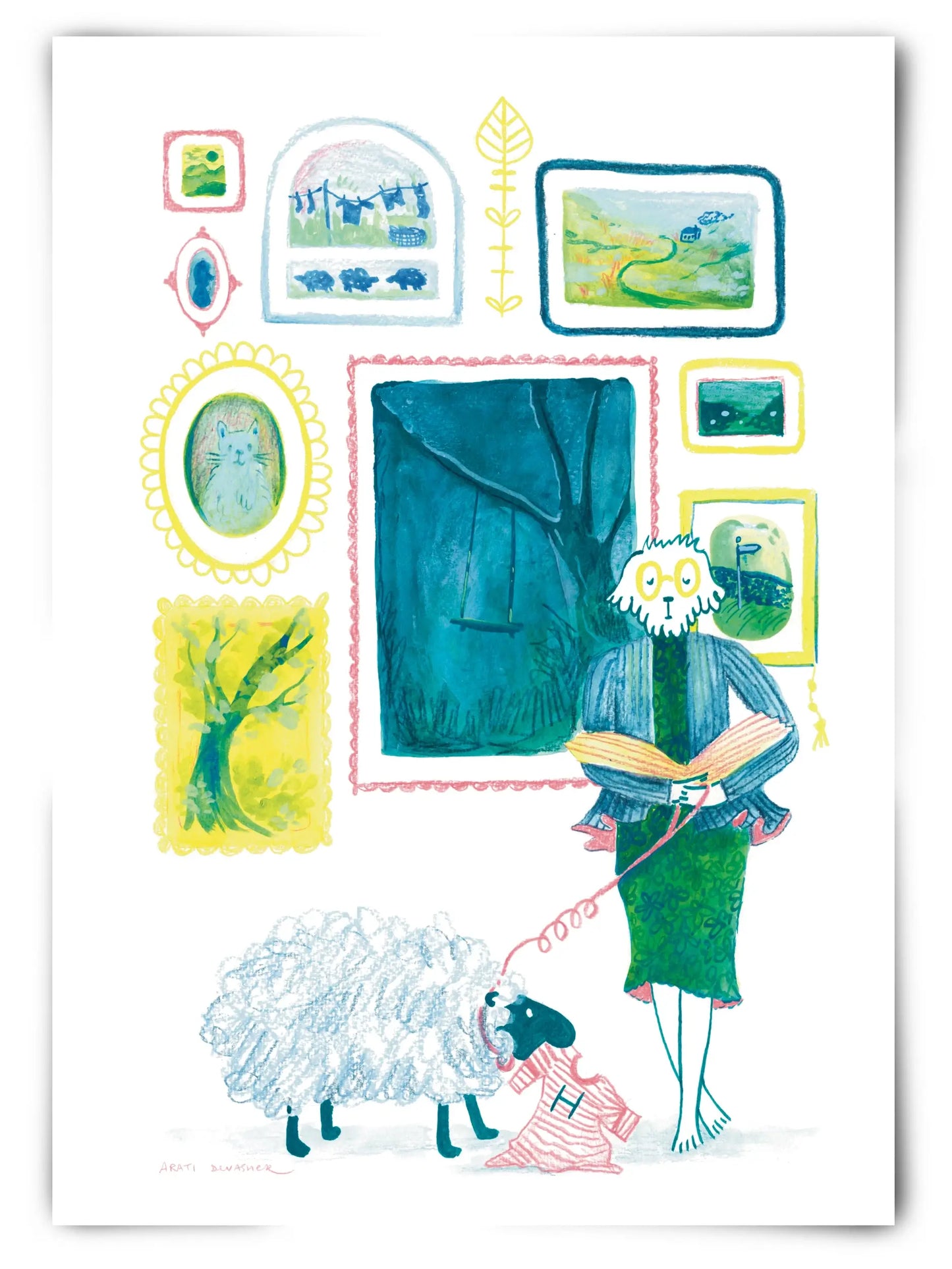 An Elegant Bookworm (Cockapoo/Labradoodle) – art print