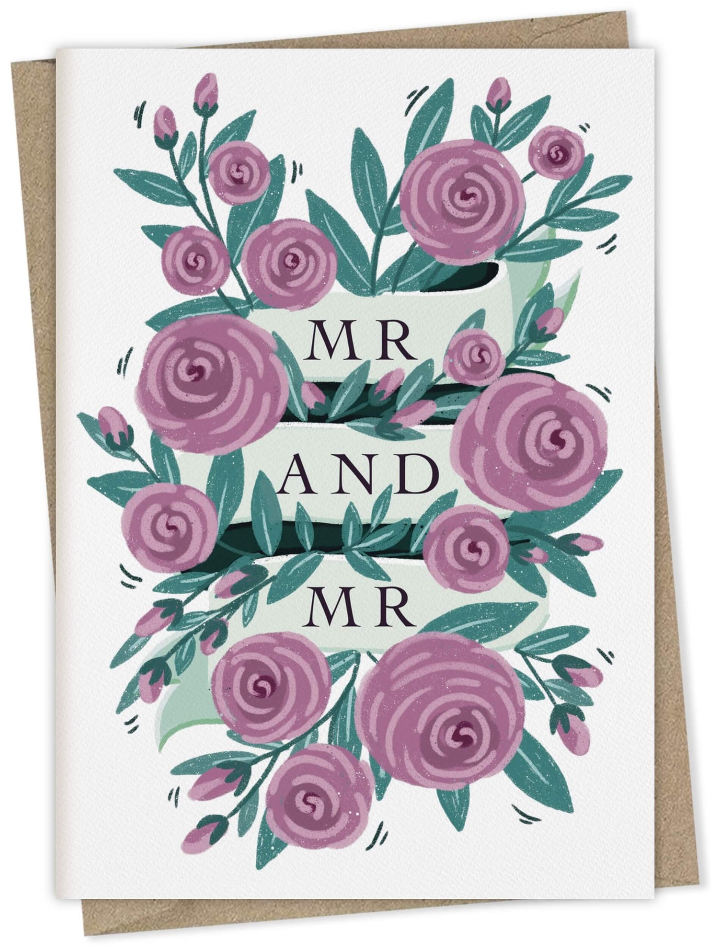 Mr & Mr wedding / anniversary – floral greeting card