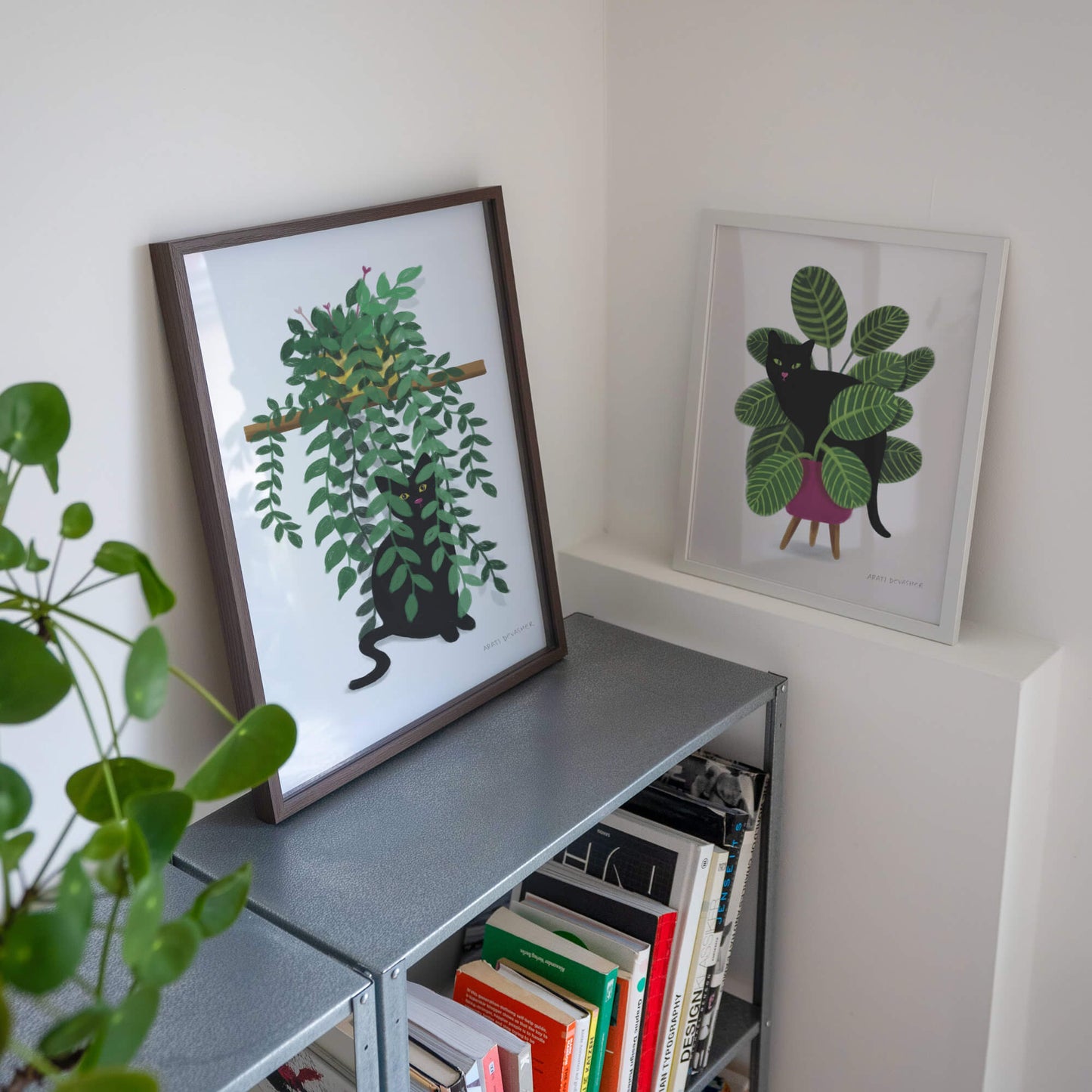 Black Cats in Plants – set of 2 prints