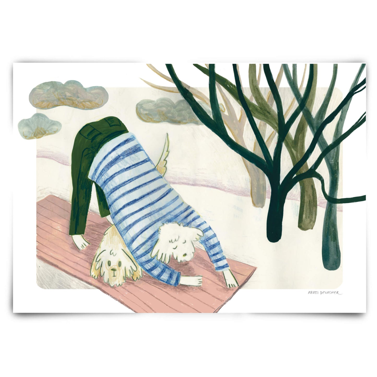 Yoga Dog Interrupted – art print