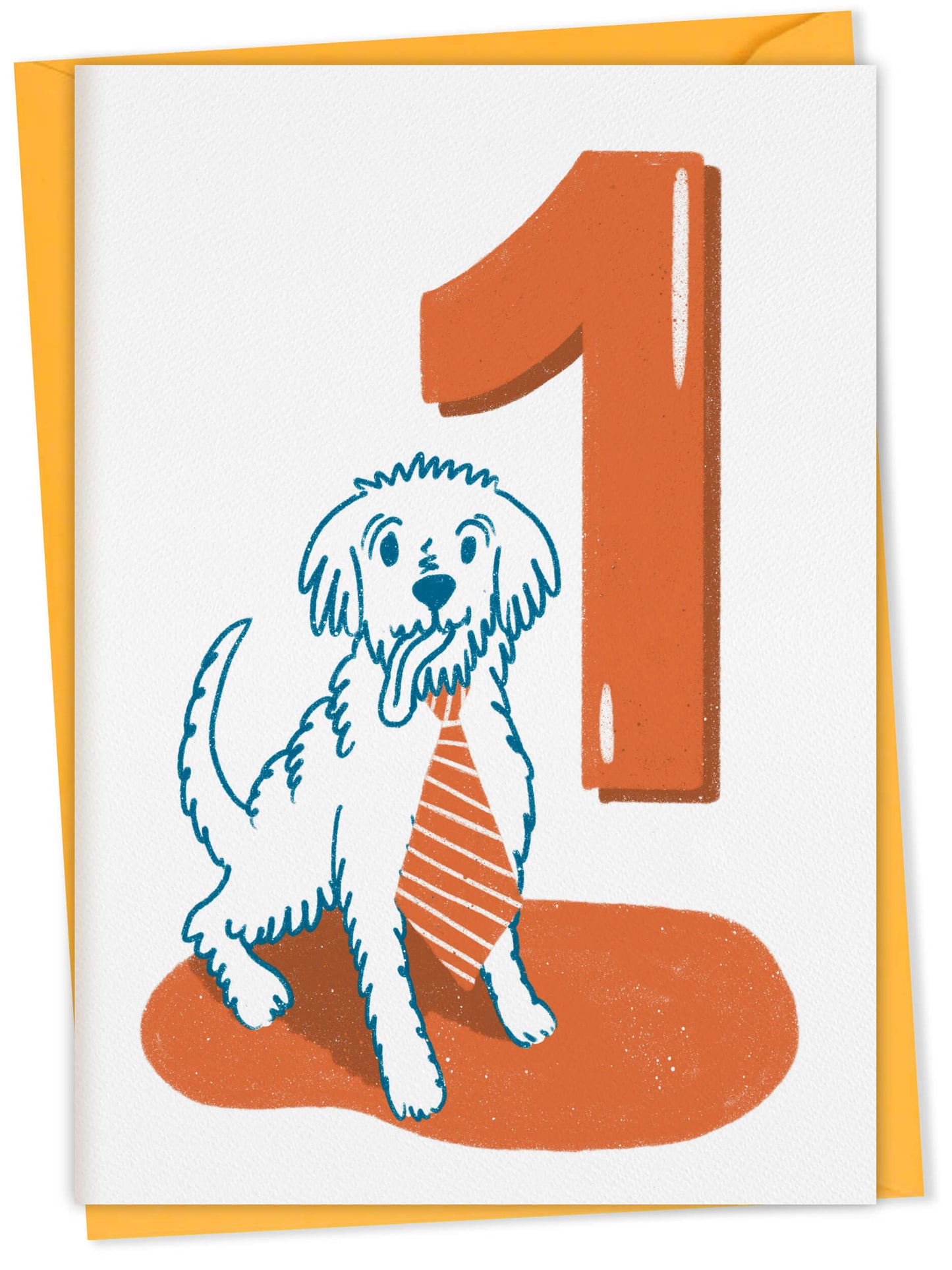 Dog Birthday Card with Age Numbers (orange) – dog greeting card