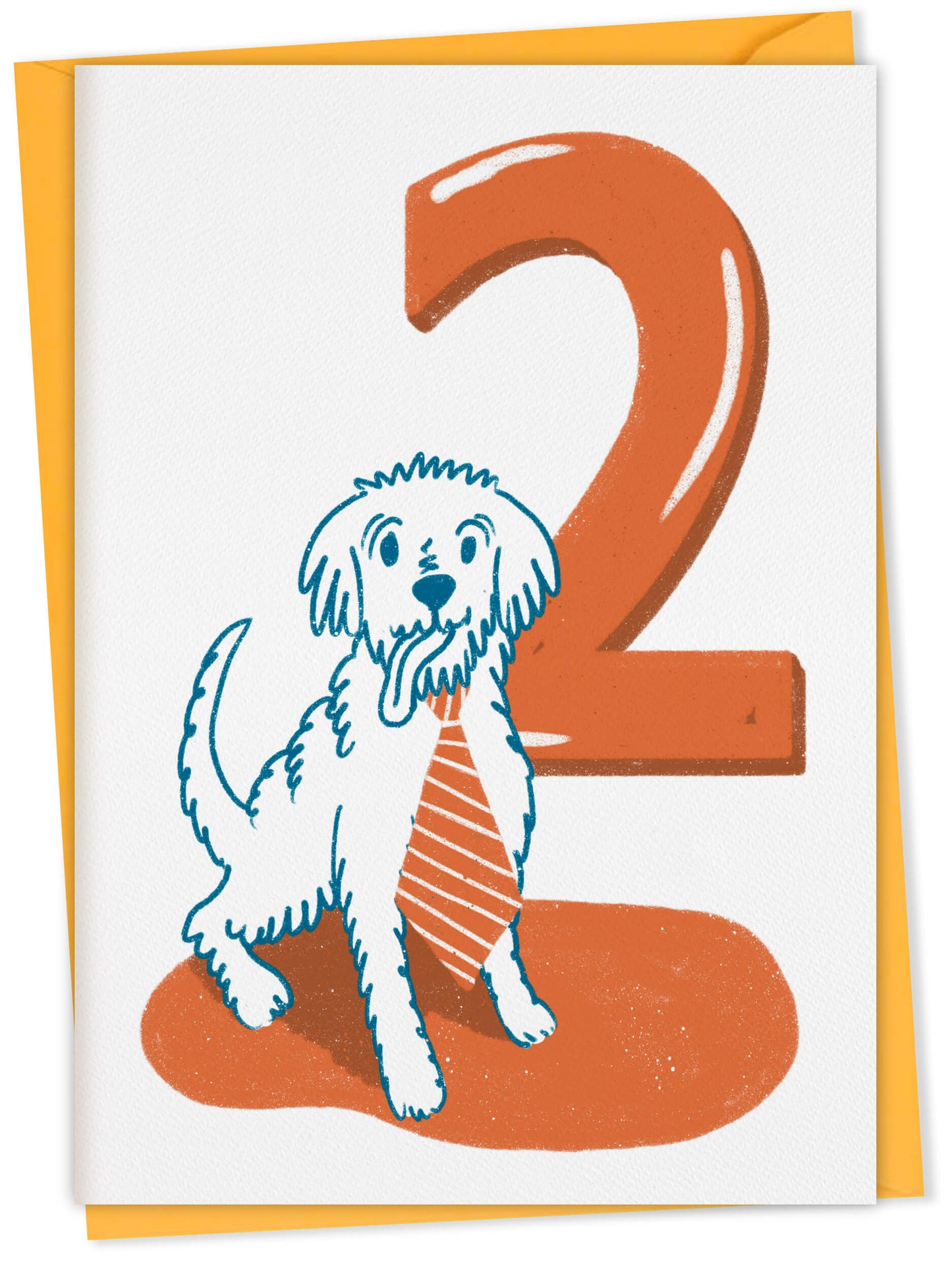 Dog Birthday Card with Age Numbers (orange) – dog greeting card