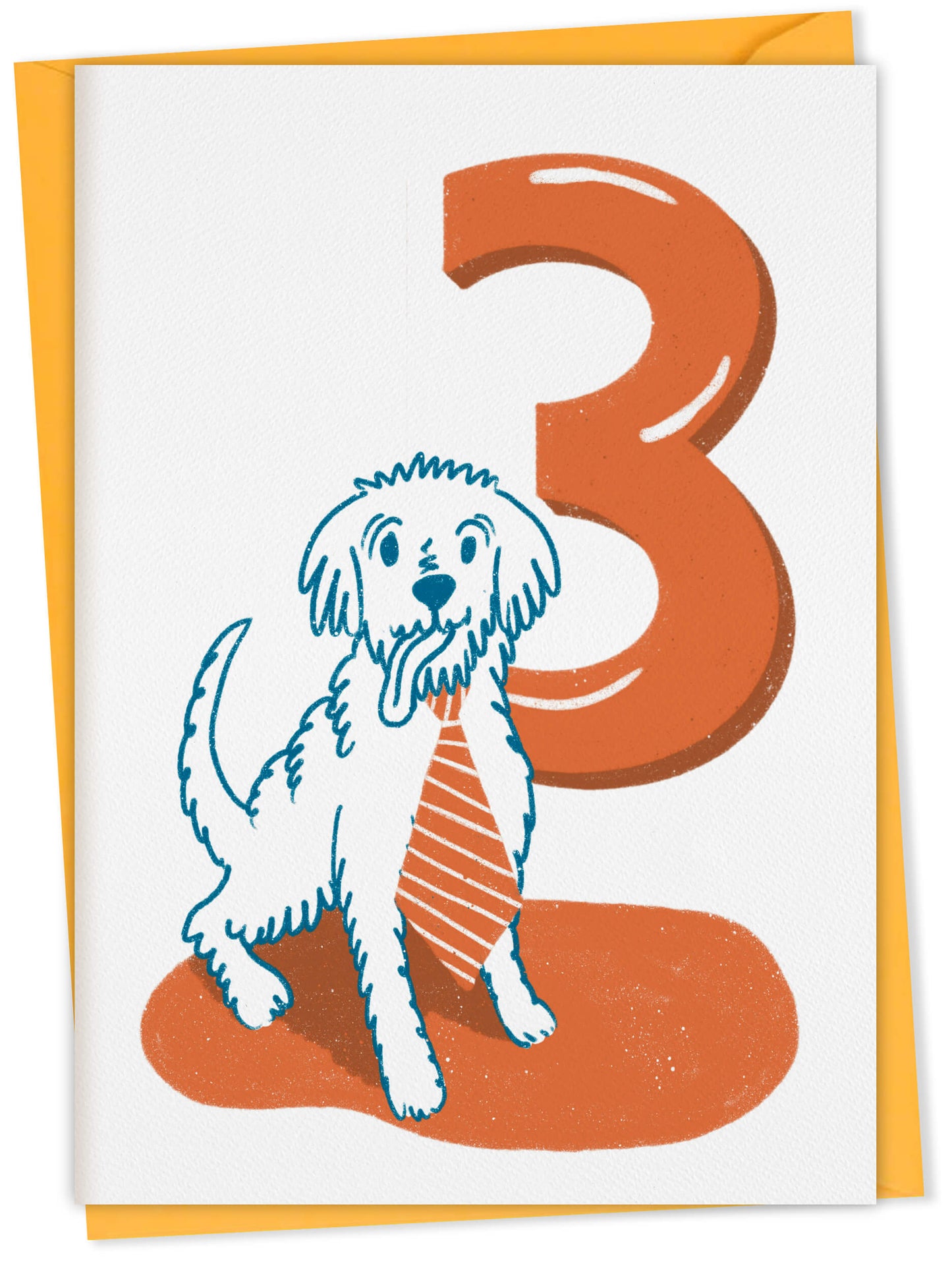 Dog Birthday Card with Age Numbers (orange) – dog greeting card