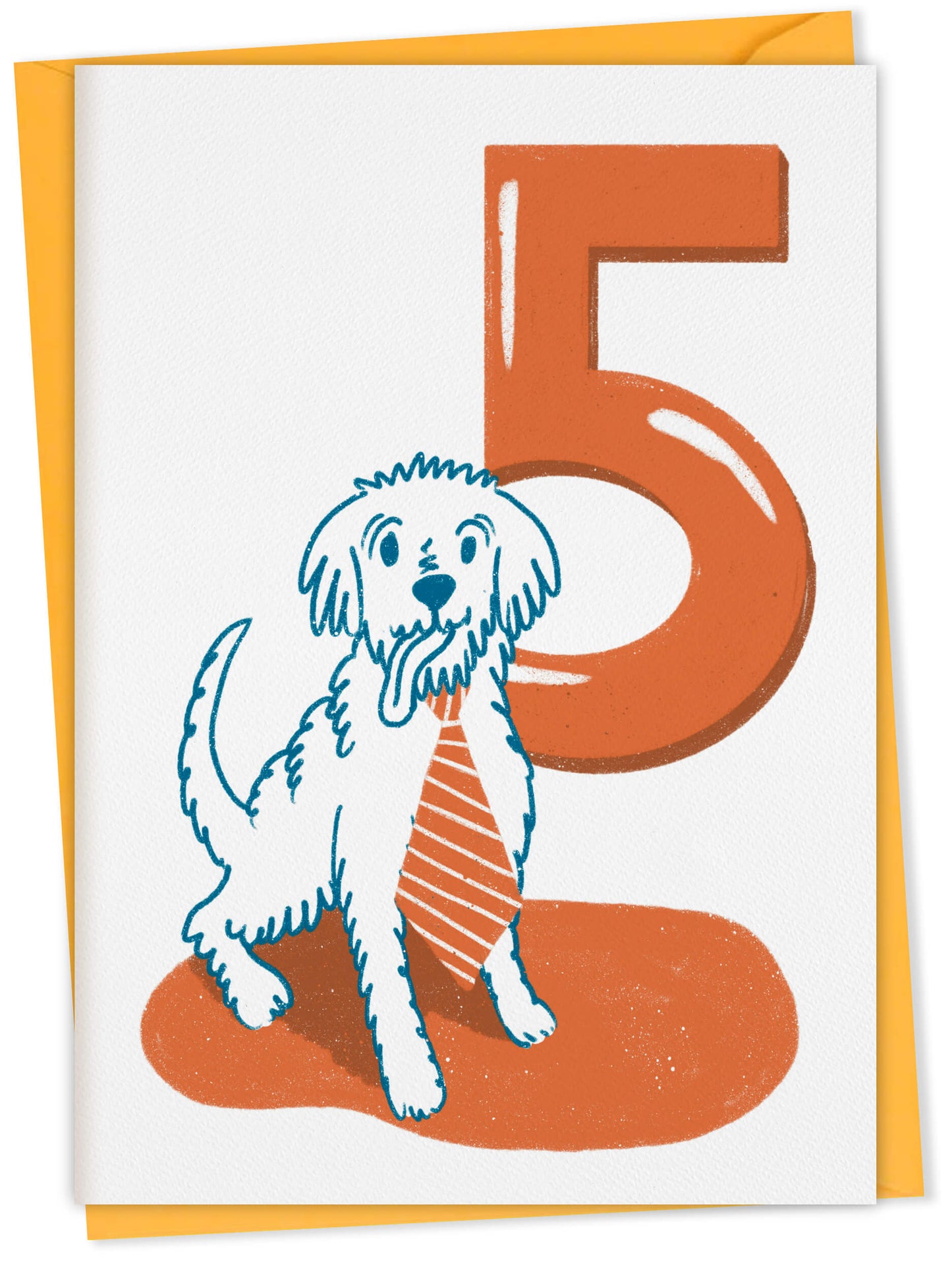 Dog Birthday Card with Age Numbers (orange) – dog greeting card