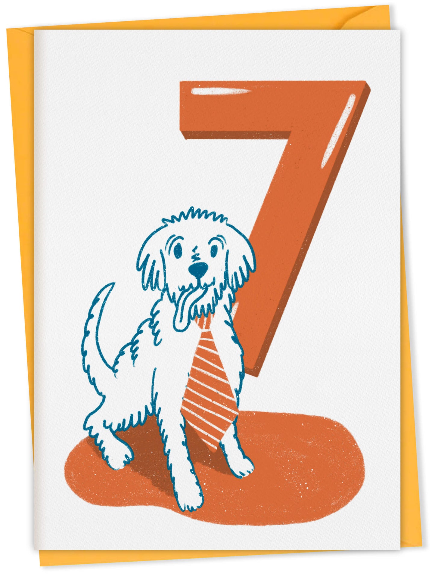 Dog Birthday Card with Age Numbers (orange) – dog greeting card