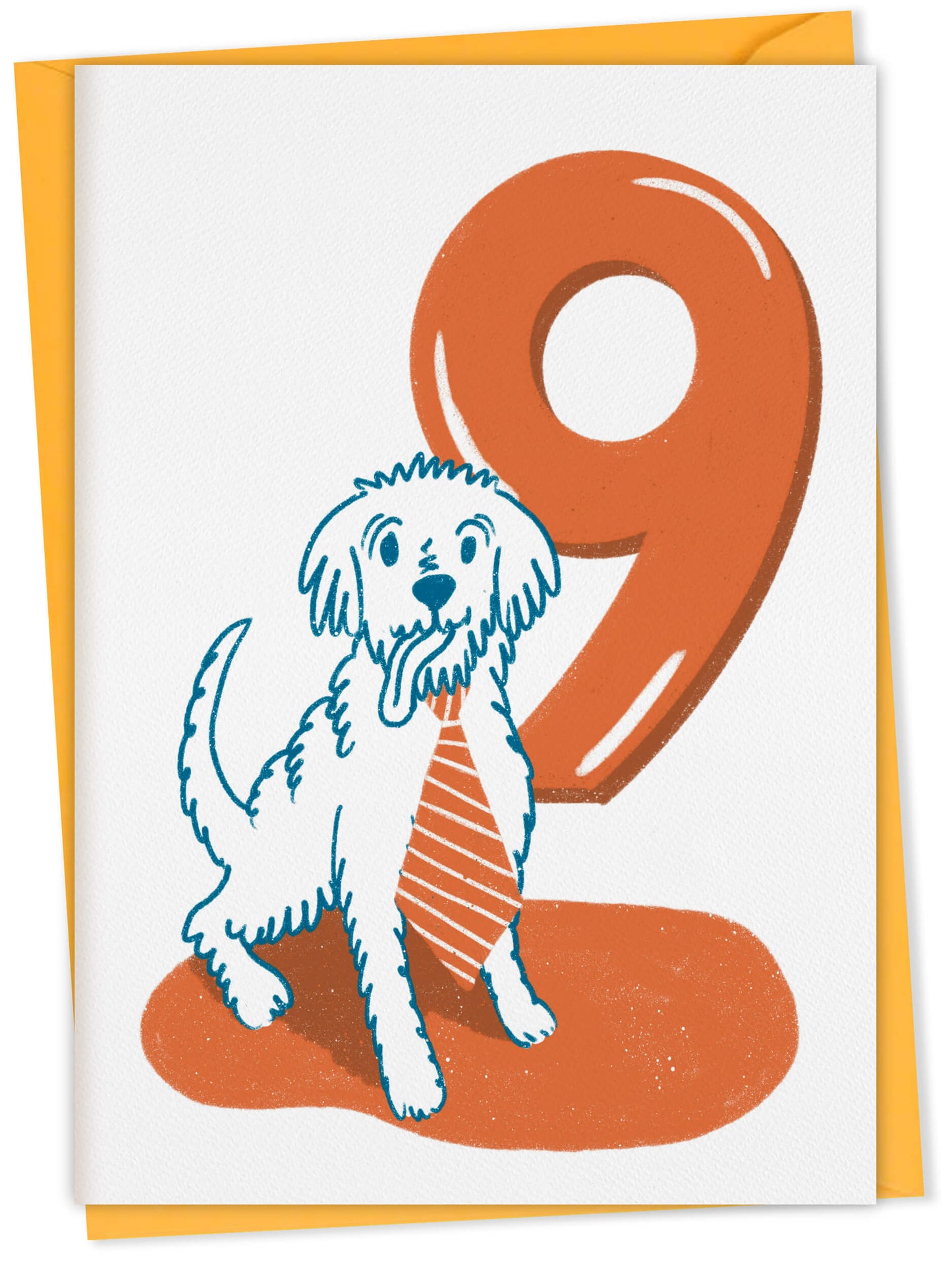 Dog Birthday Card with Age Numbers (orange) – dog greeting card