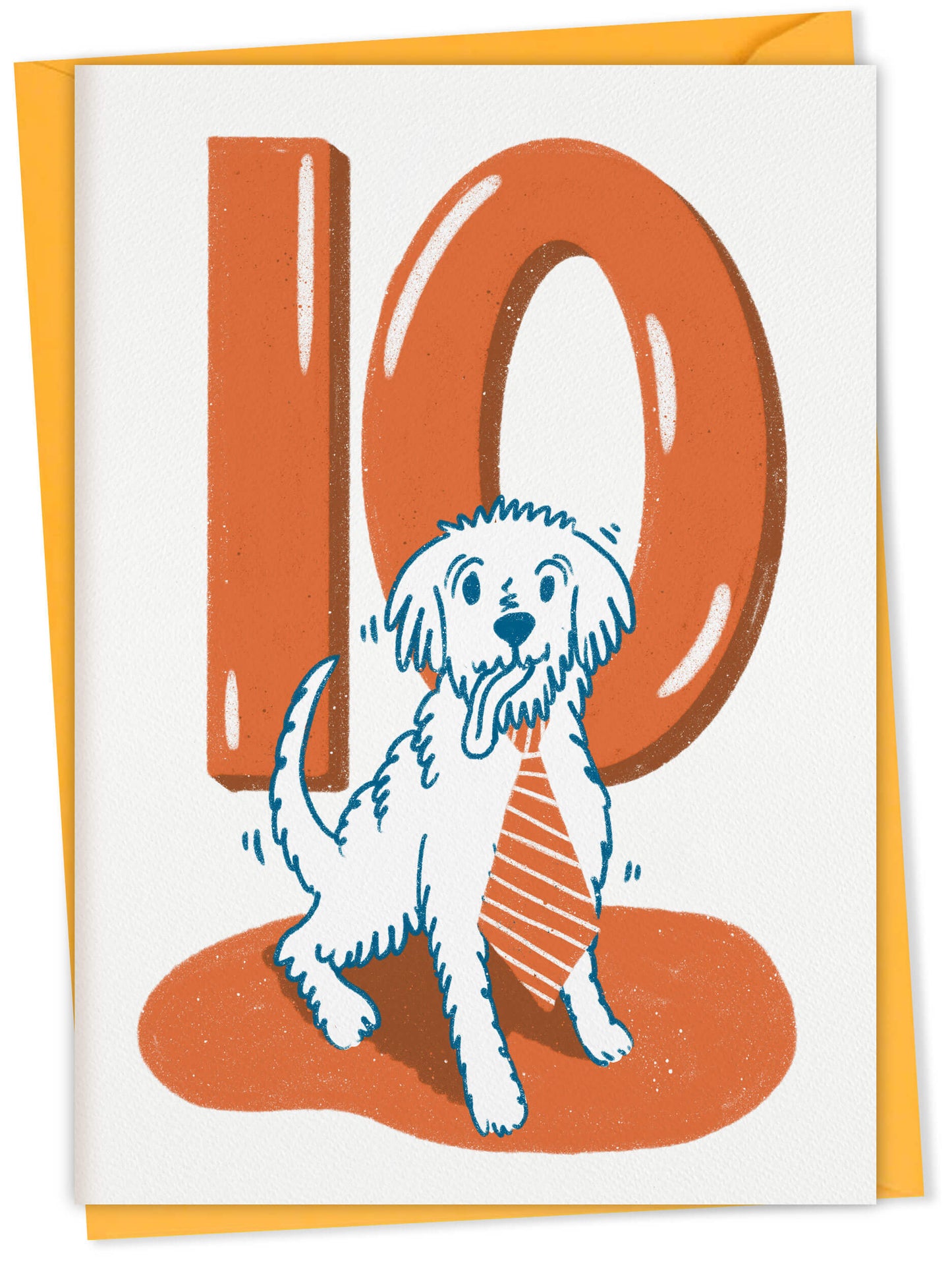 Dog Birthday Card with Age Numbers (orange) – dog greeting card