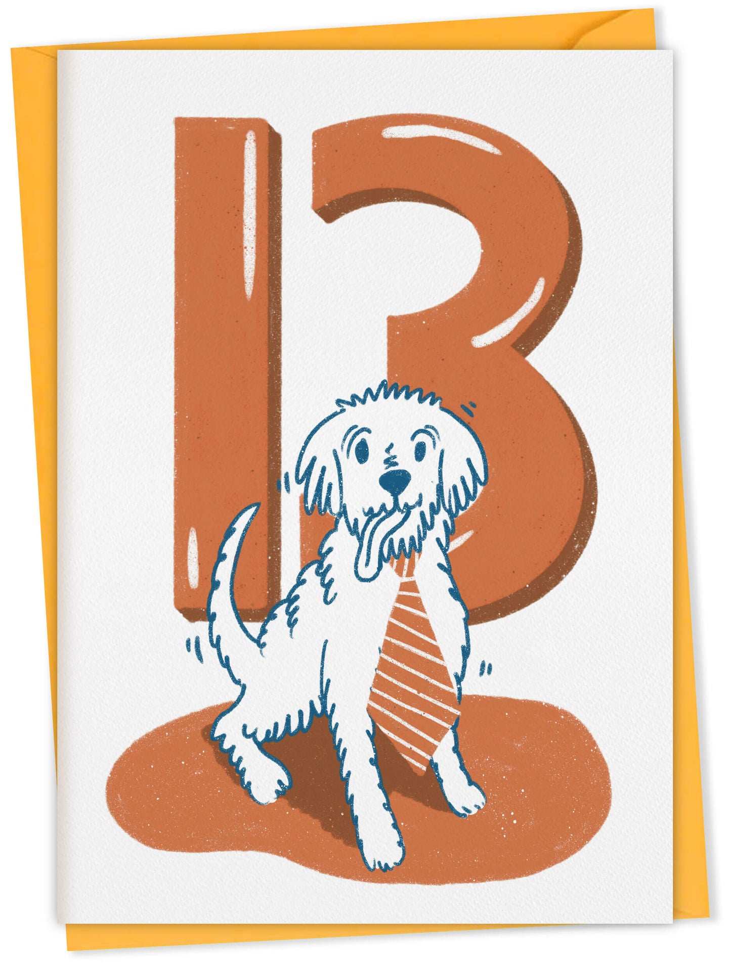 Dog Birthday Card with Age Numbers (orange) – dog greeting card
