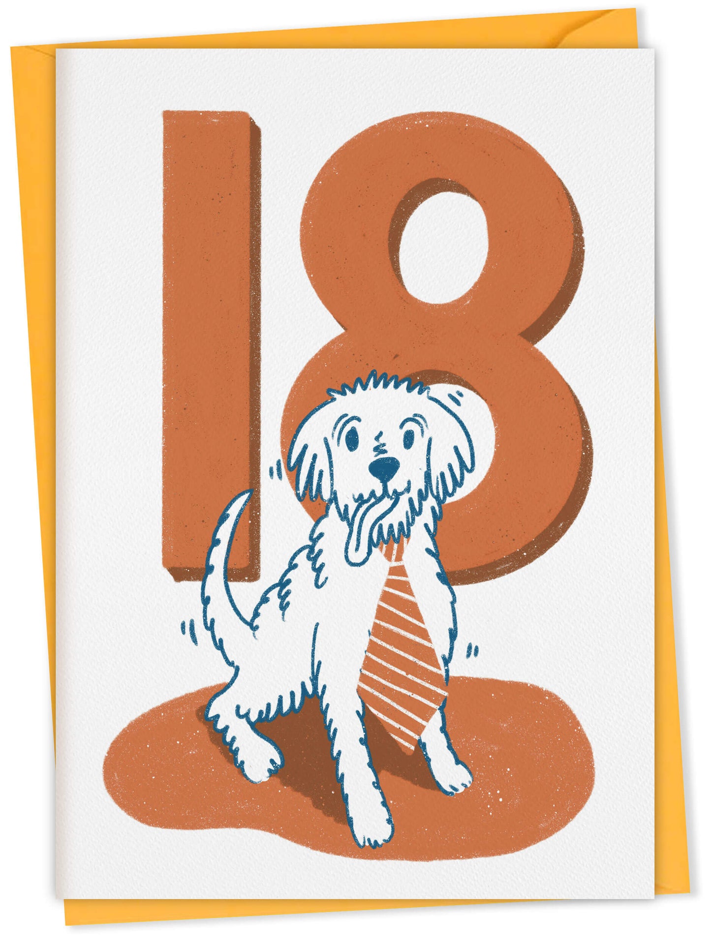 Dog Birthday Card with Age Numbers (orange) – dog greeting card