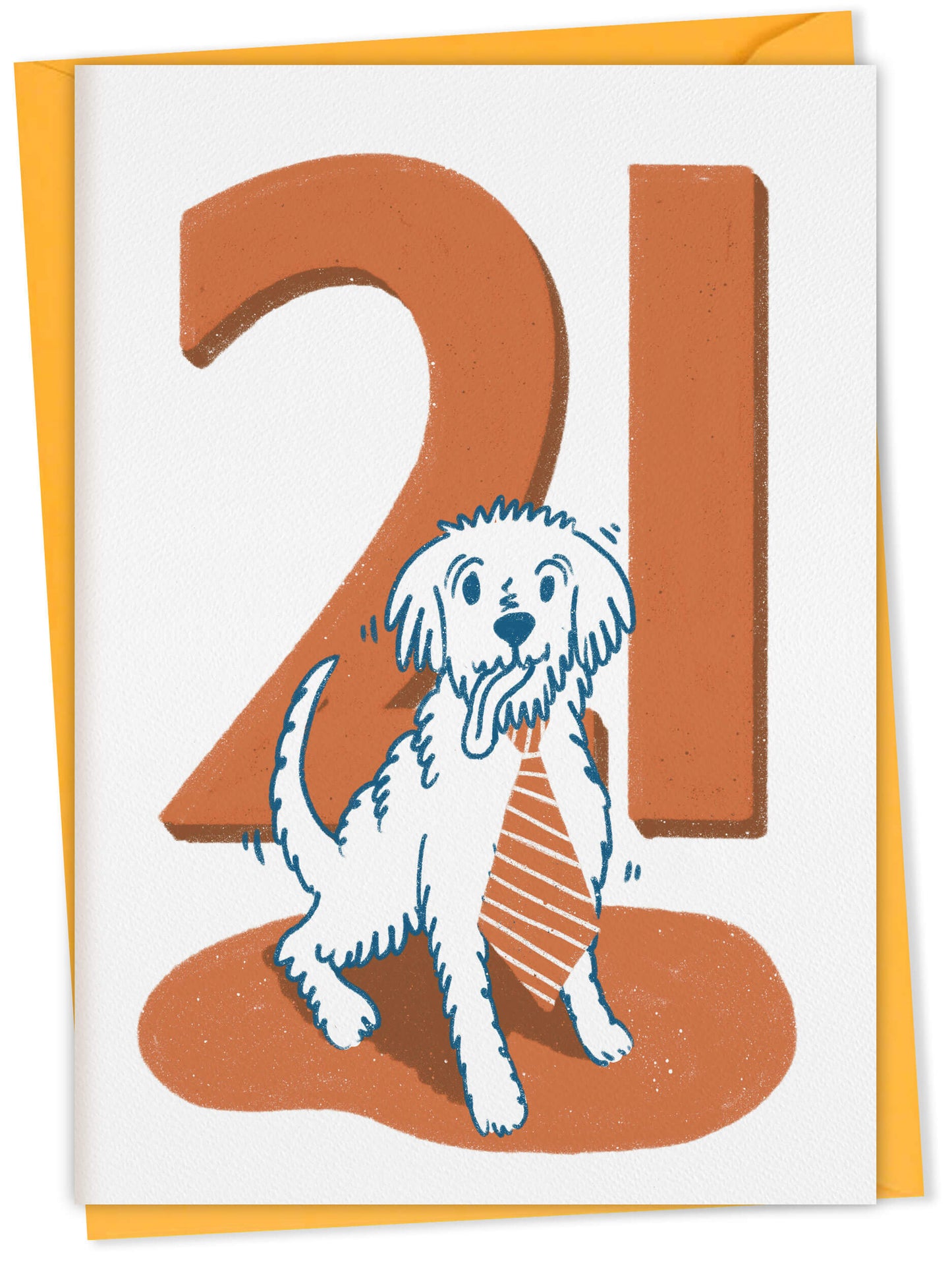 Dog Birthday Card with Age Numbers (orange) – dog greeting card
