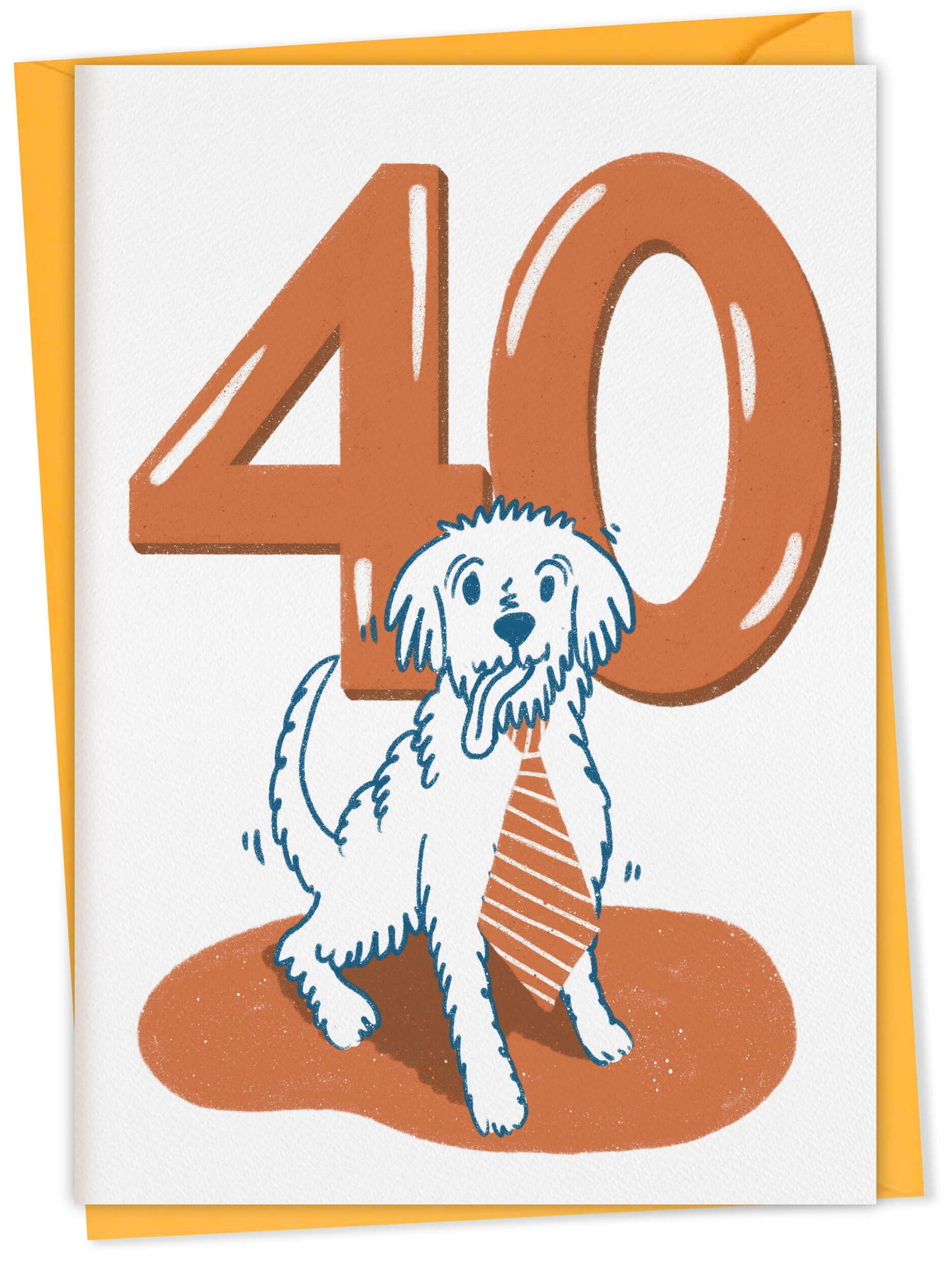 Dog Birthday Card with Age Numbers (orange) – dog greeting card