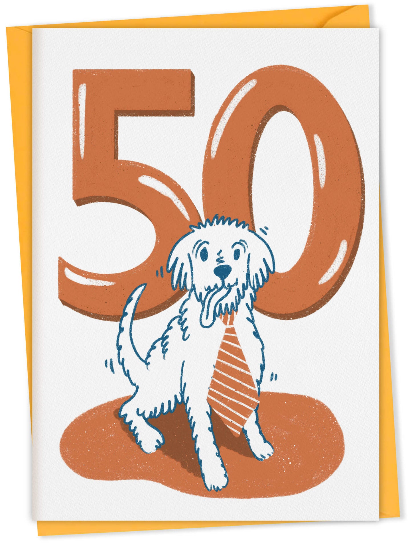 Dog Birthday Card with Age Numbers (orange) – dog greeting card