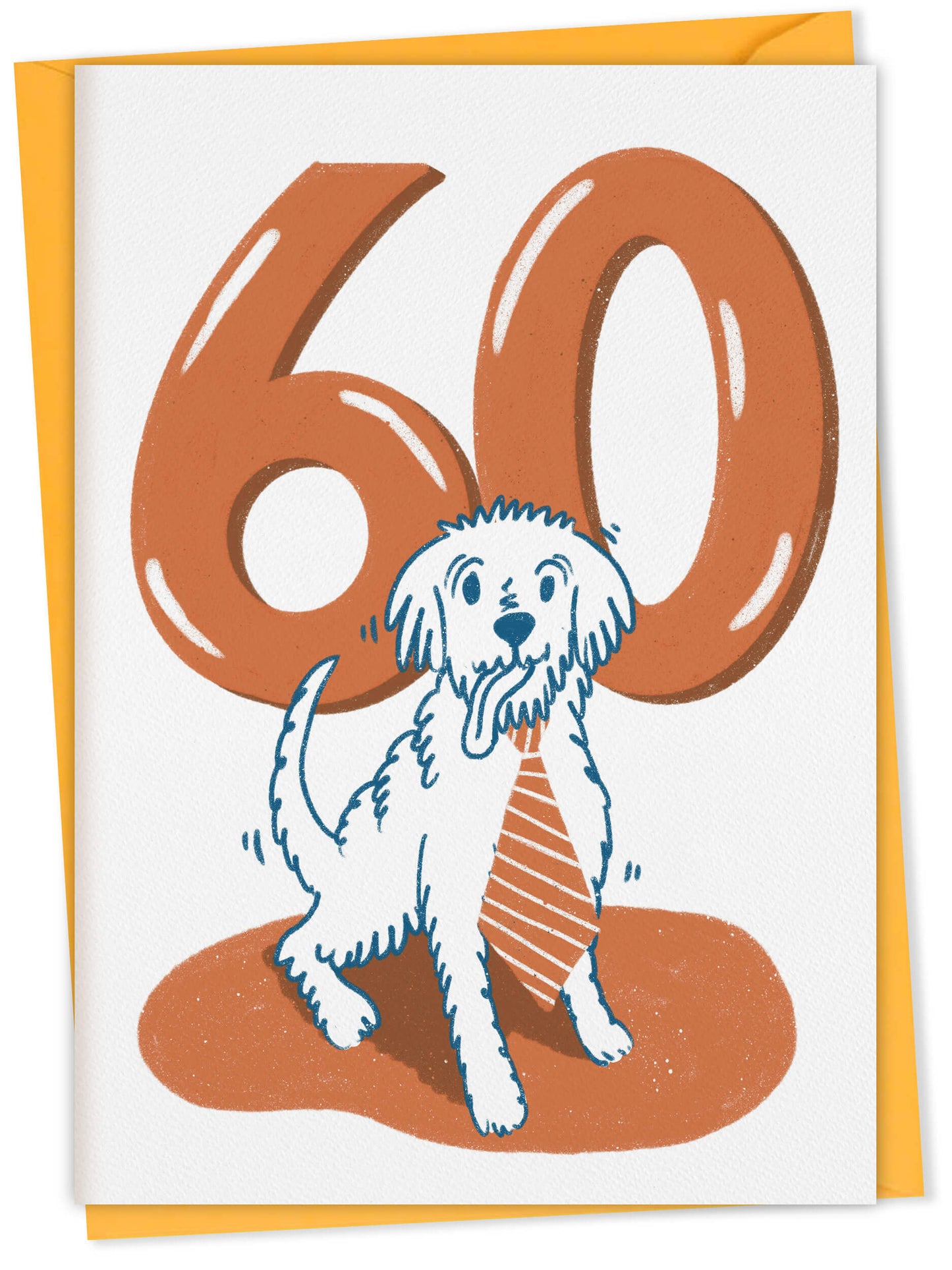 Dog Birthday Card with Age Numbers (orange) – dog greeting card