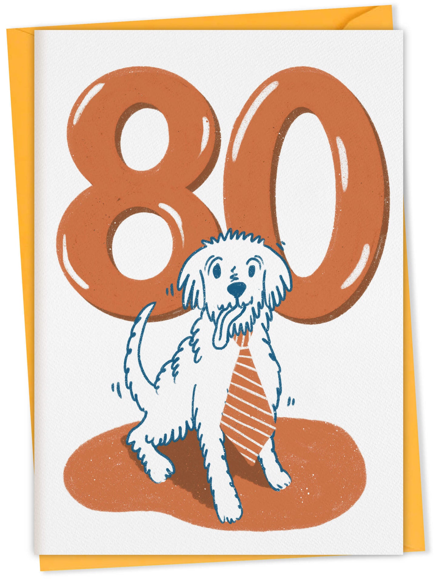 Dog Birthday Card with Age Numbers (orange) – dog greeting card