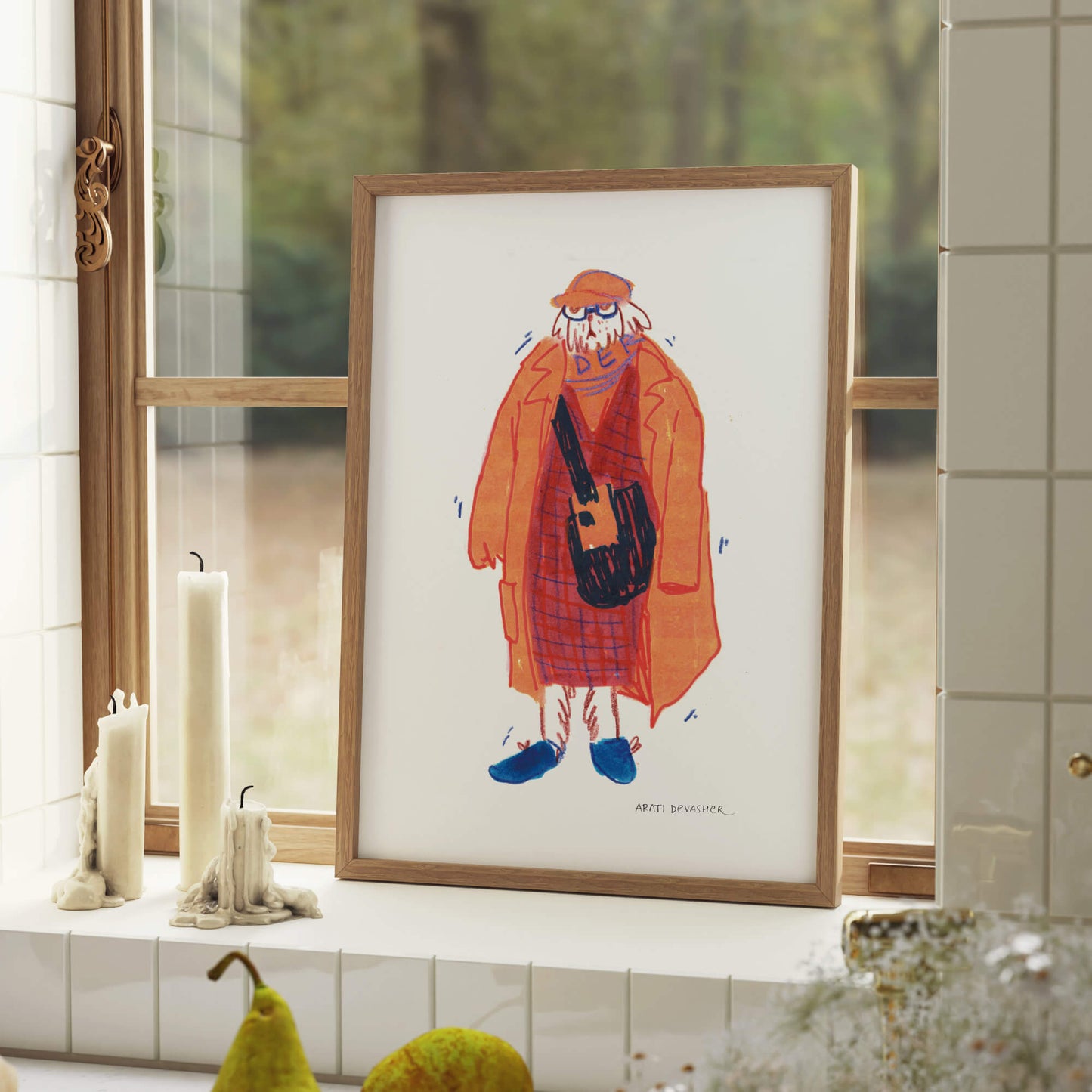Dog in a Coat – art print