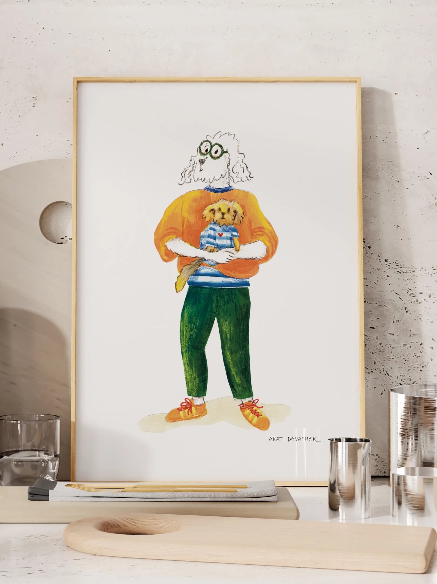 Dog with a Mini Me (Cockerpoo/Poodle) – art print