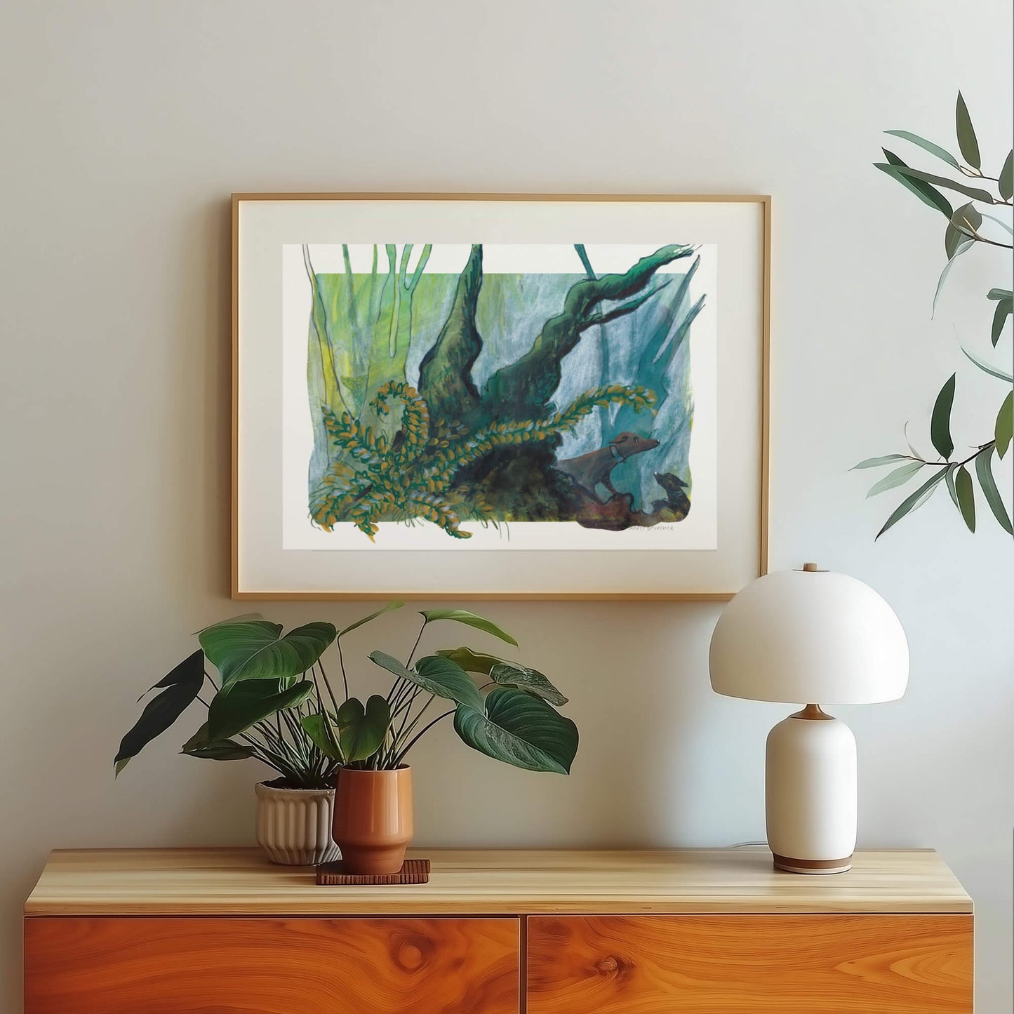 Woodland Walkies – art print