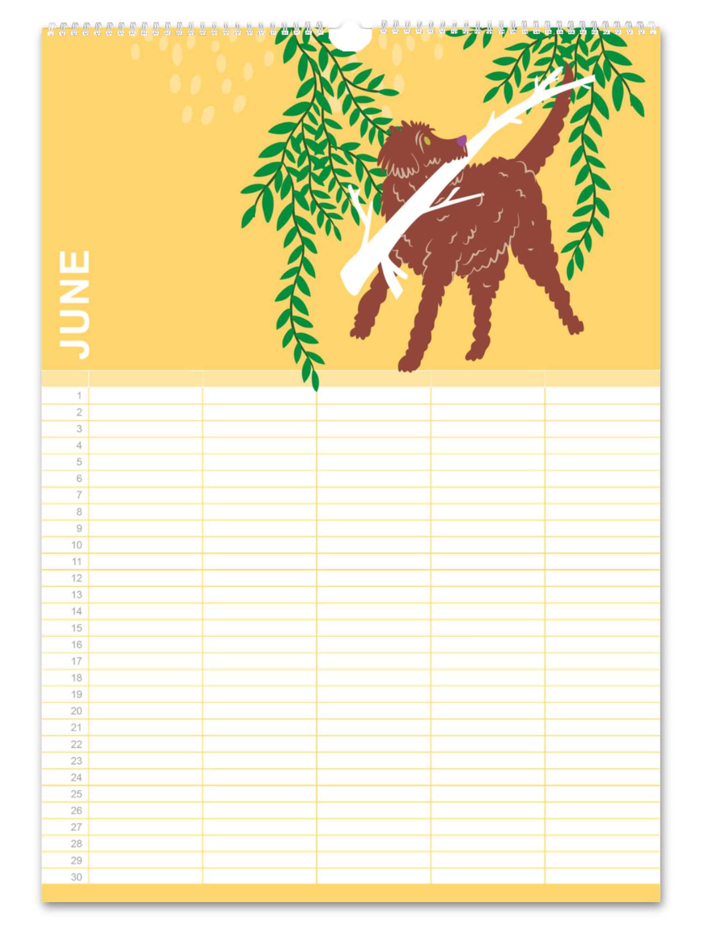 Fluffy Dogs Family Planner (perpetual calendar)