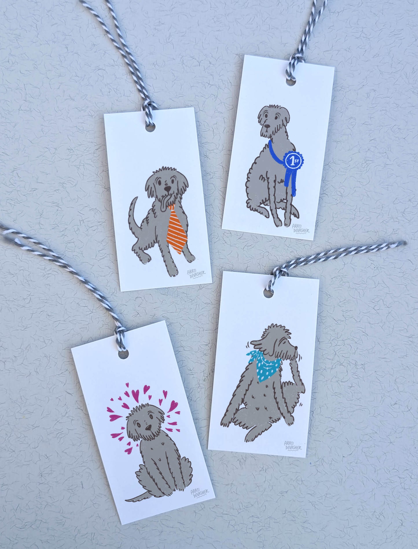 Dogs Doing Things I – gift tag set