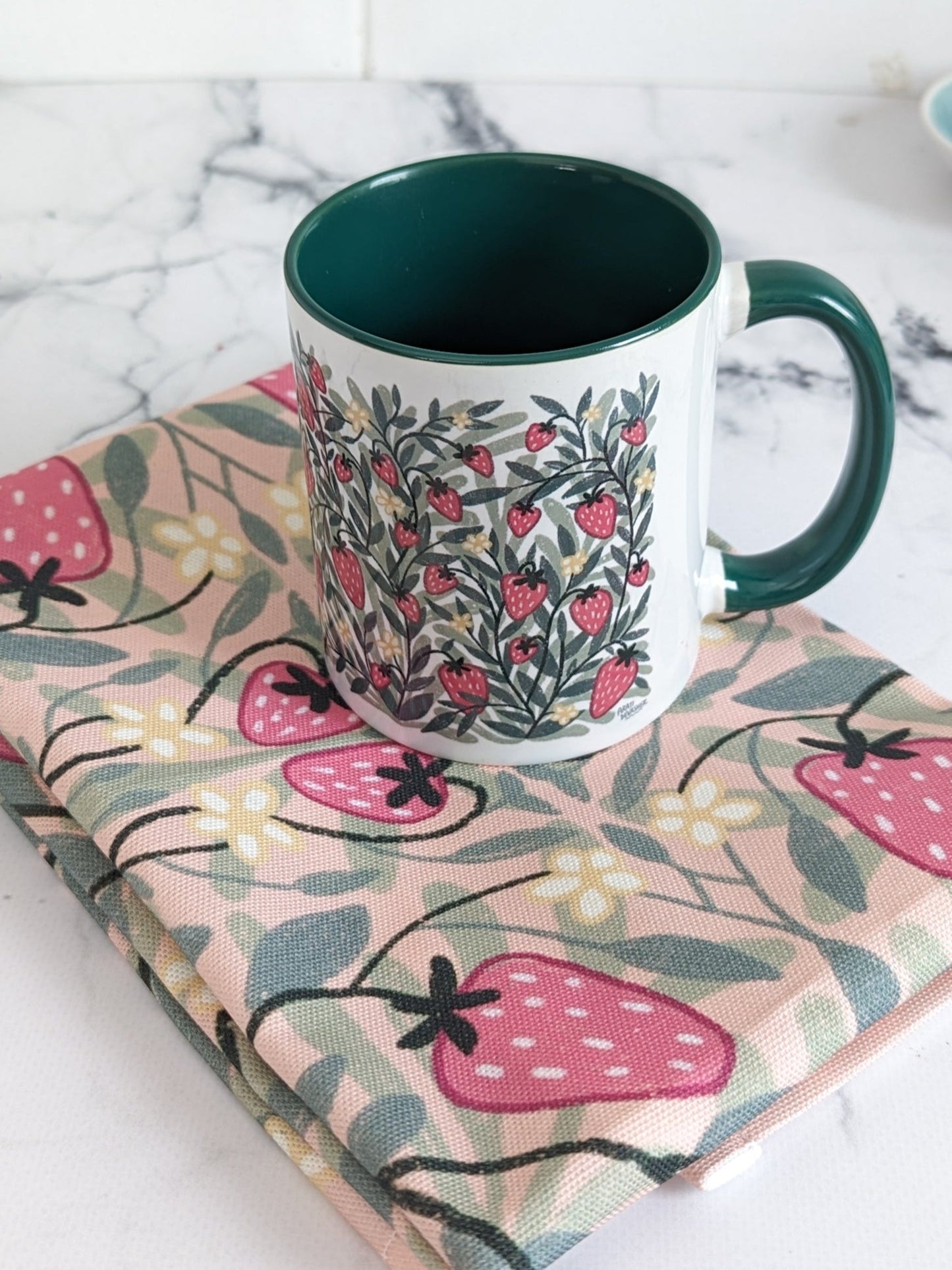 Strawberry Season – (end of line) floral ceramic mug