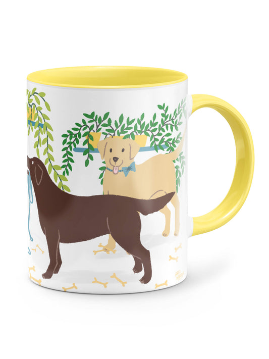 Labrador Retriever plant pups (yellow accents) – ceramic mug
