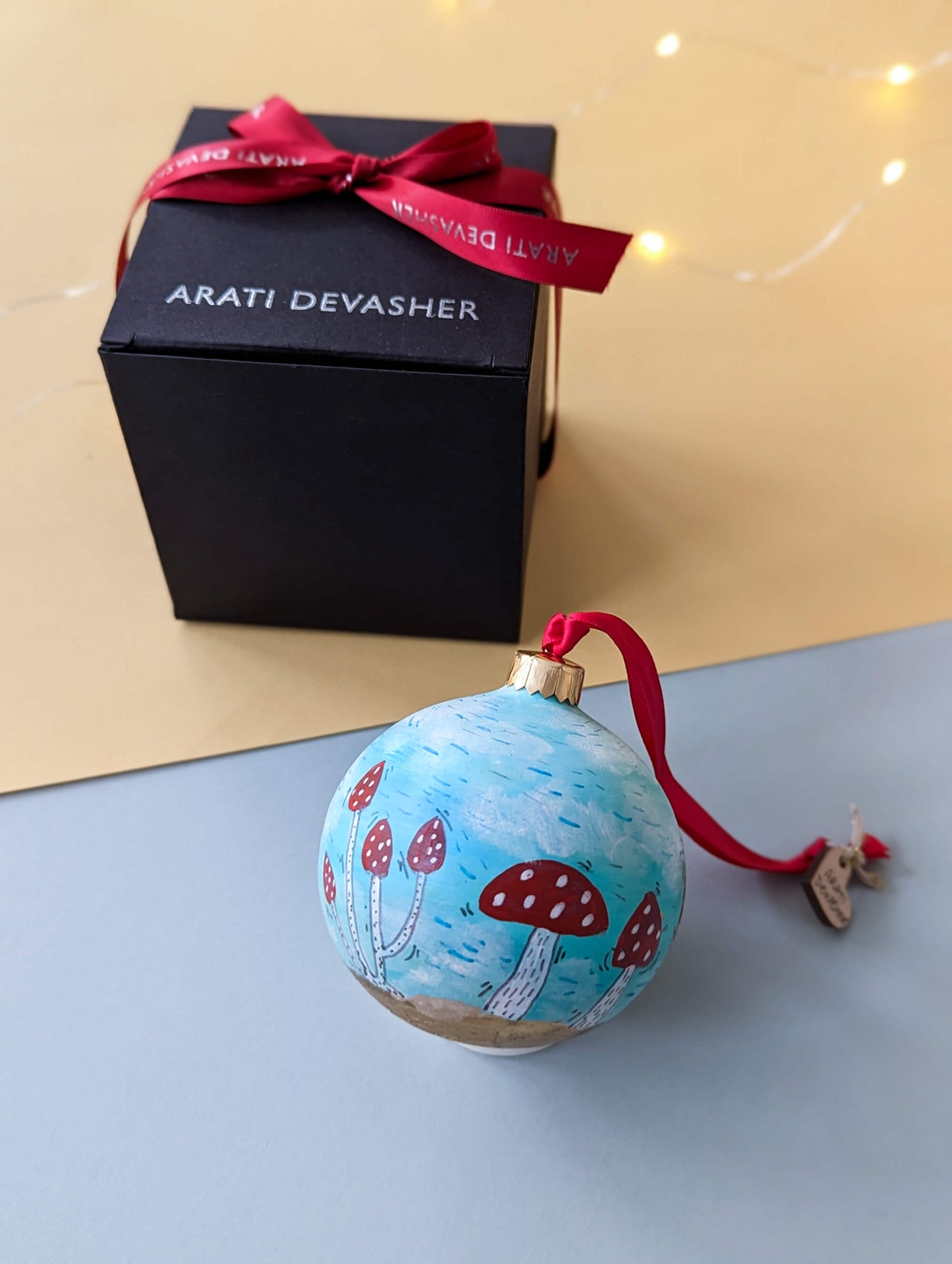 Mushroom ornament – (end of line) hand painted bauble