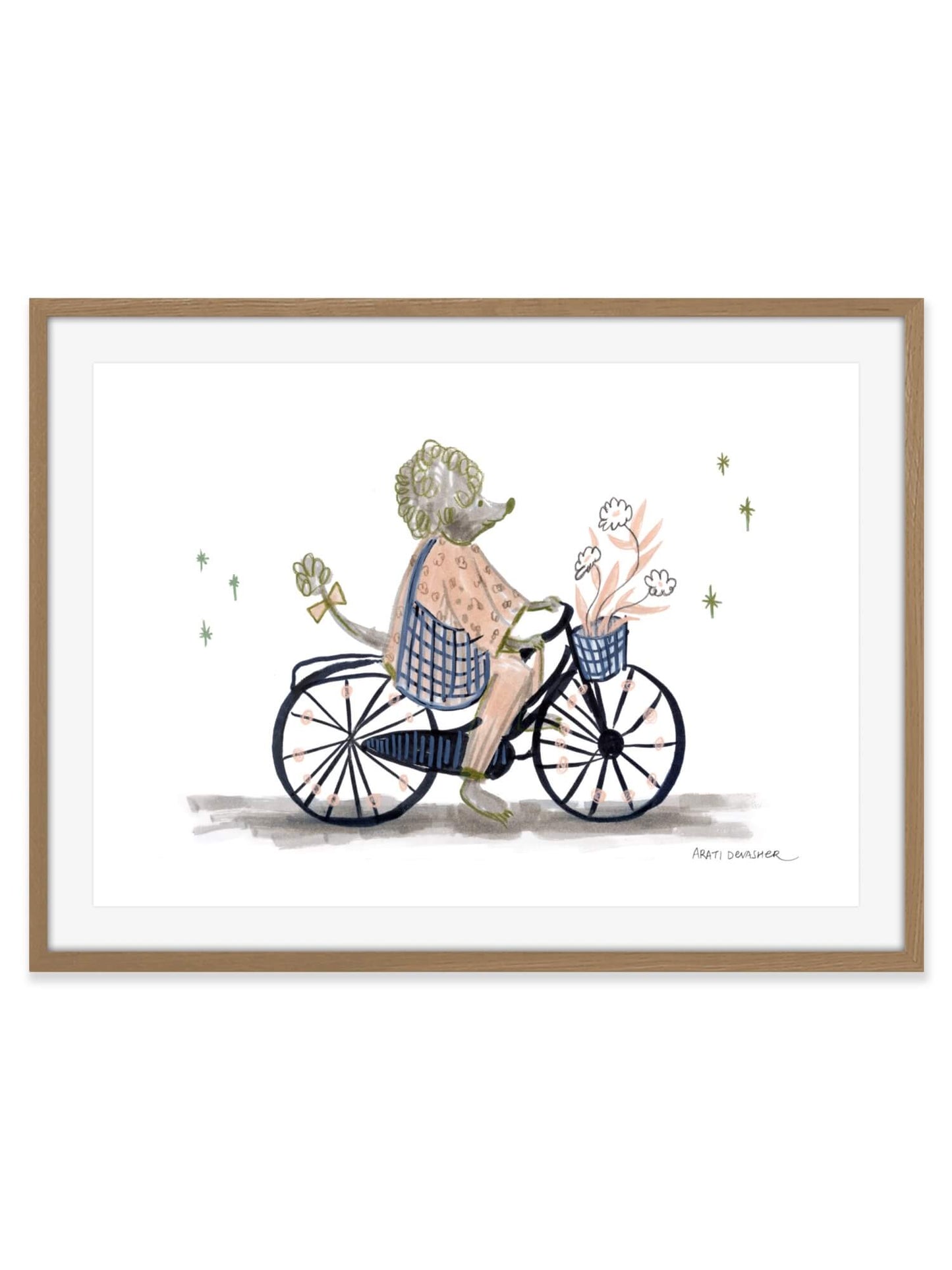 Poodle on a Bicycle – art print