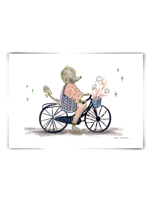 Poodle on a Bicycle – art print