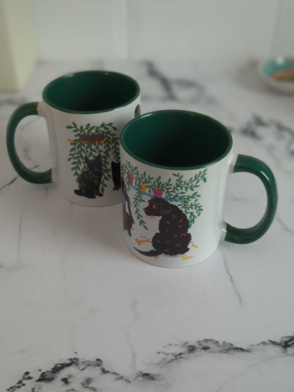 Plant Pets (green accents) – ceramic mug set