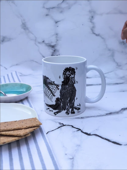 Scruffy Dogs (plain white) – ceramic mug
