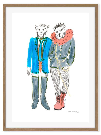 Dogs in Punk Clothes – art print
