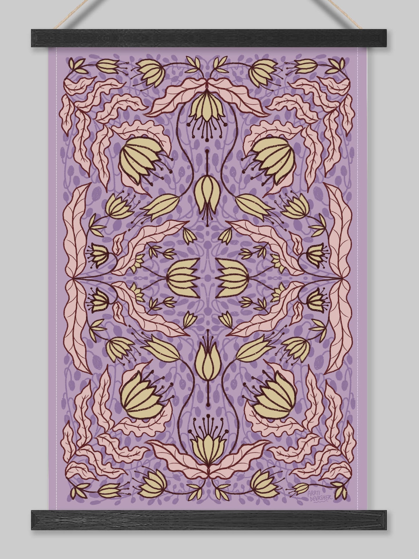 Floral: Bell Flowers – (end of line) tea towel or wall hanging
