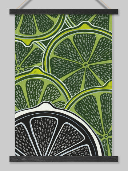 Lime Citrus – tea towel or wall hanging