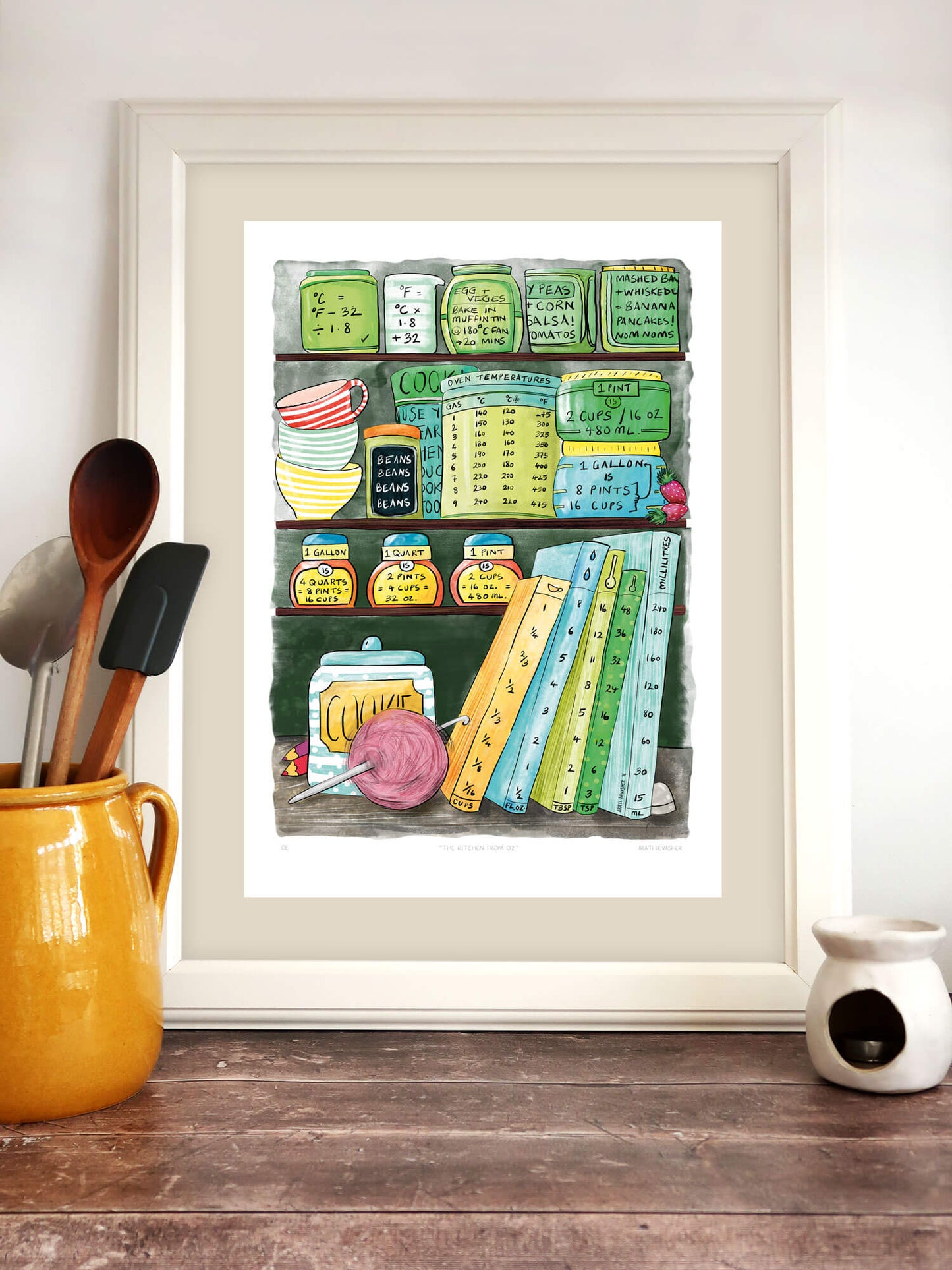 Green Kitchen Chart – art print