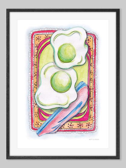 Fried Egg Green Eggs and Ham – (end of line) art print