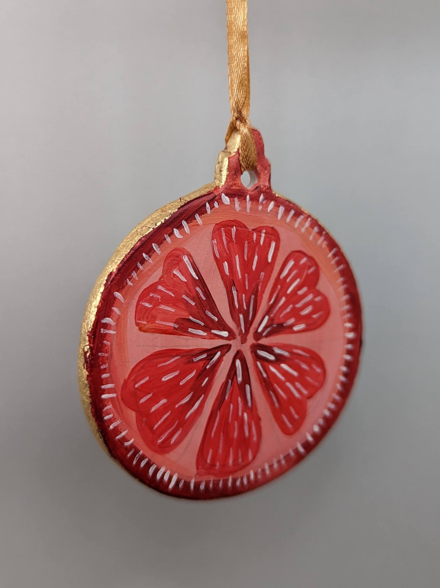 A Candied Orange ornament – (end of line) hand painted bauble