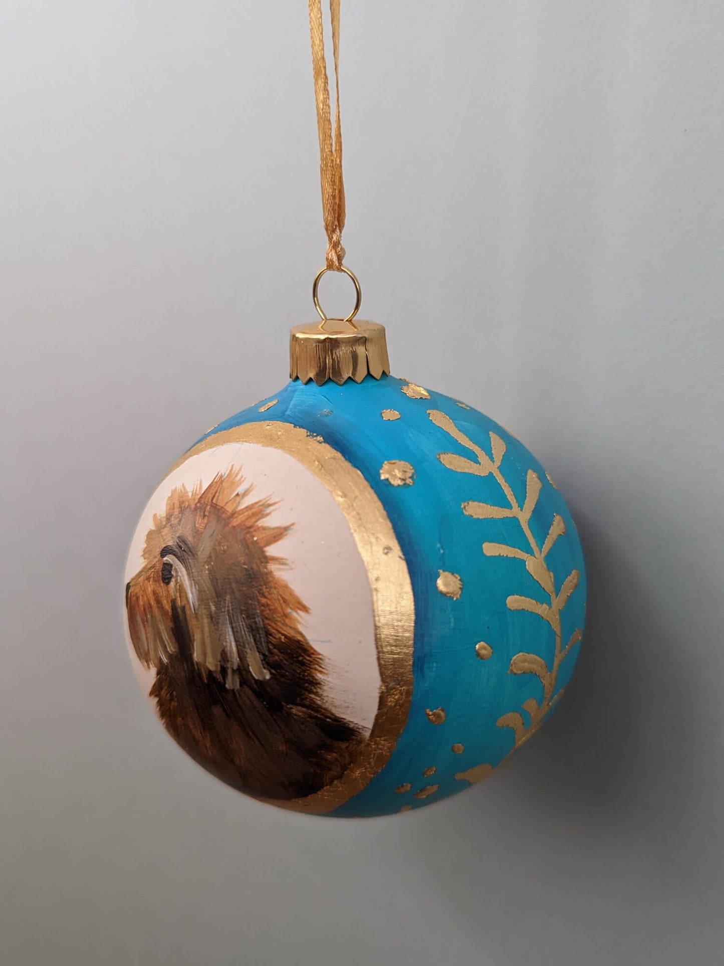 Dog's First Christmas ornament – hand painted bauble