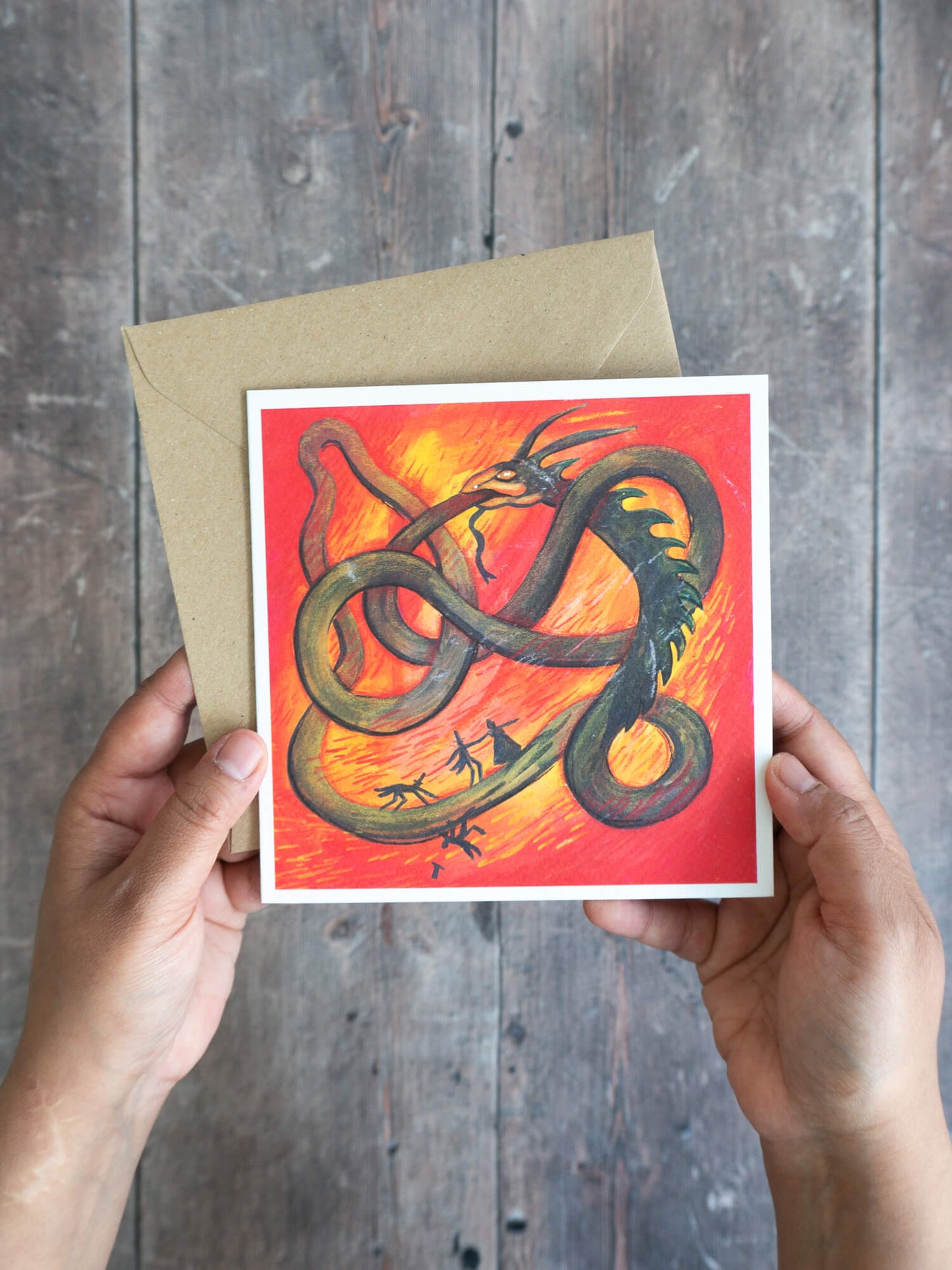 The Ourobouros Dragon Serpent – (end of line) greeting card