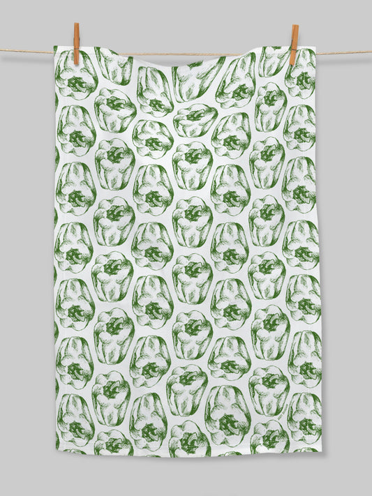 Peppers (green) – (end of line) tea towel or wall hanging