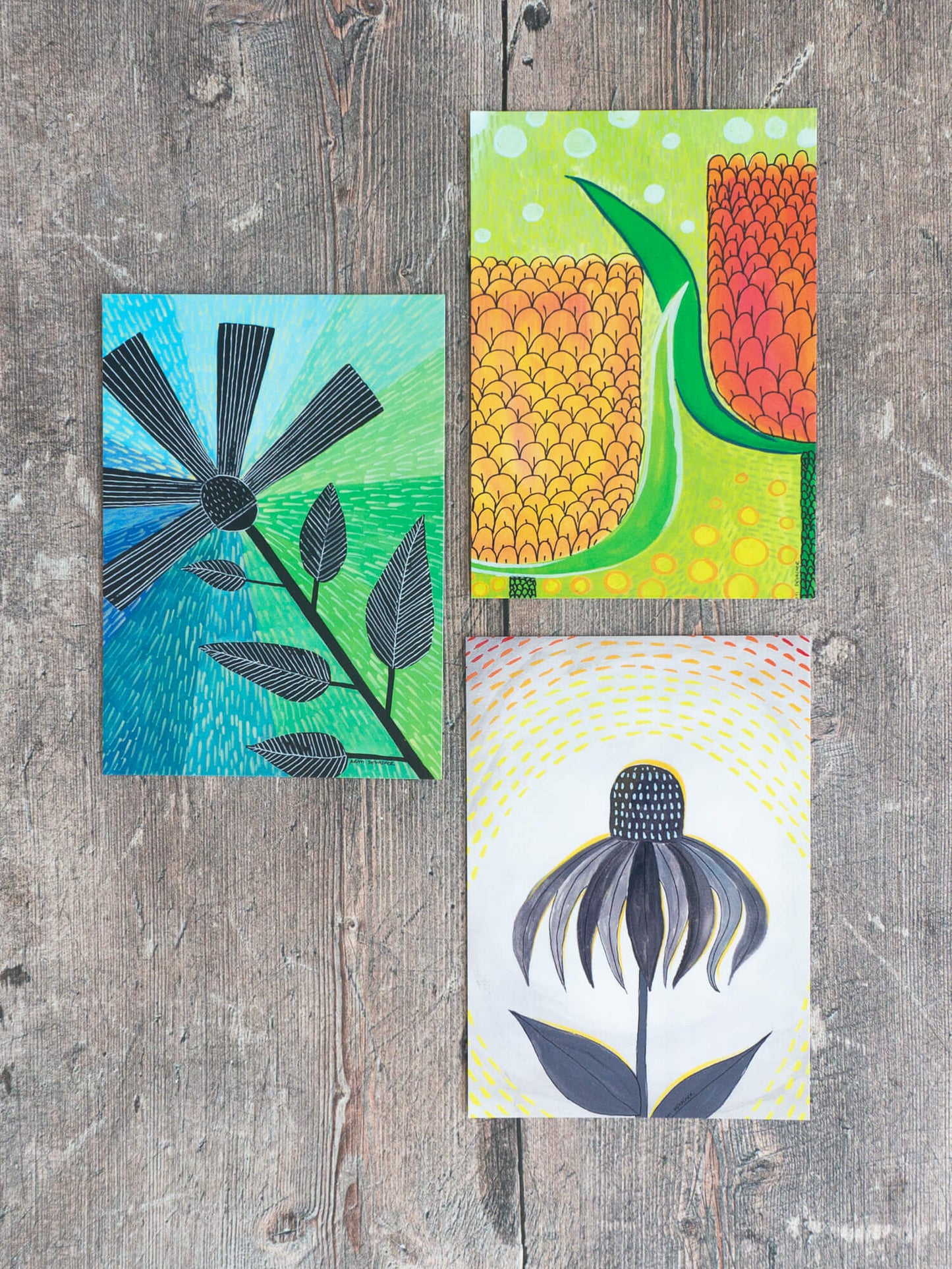 Flower Posy – postcard mini-prints
