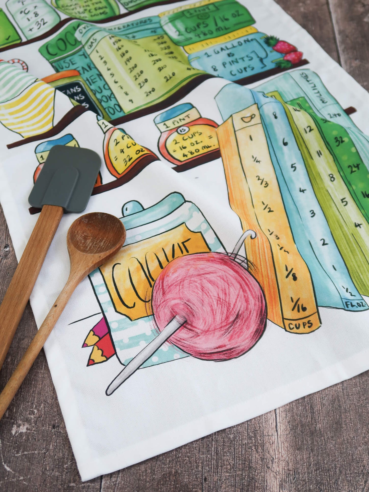 Green Kitchen Chart – tea towel / wall hanging