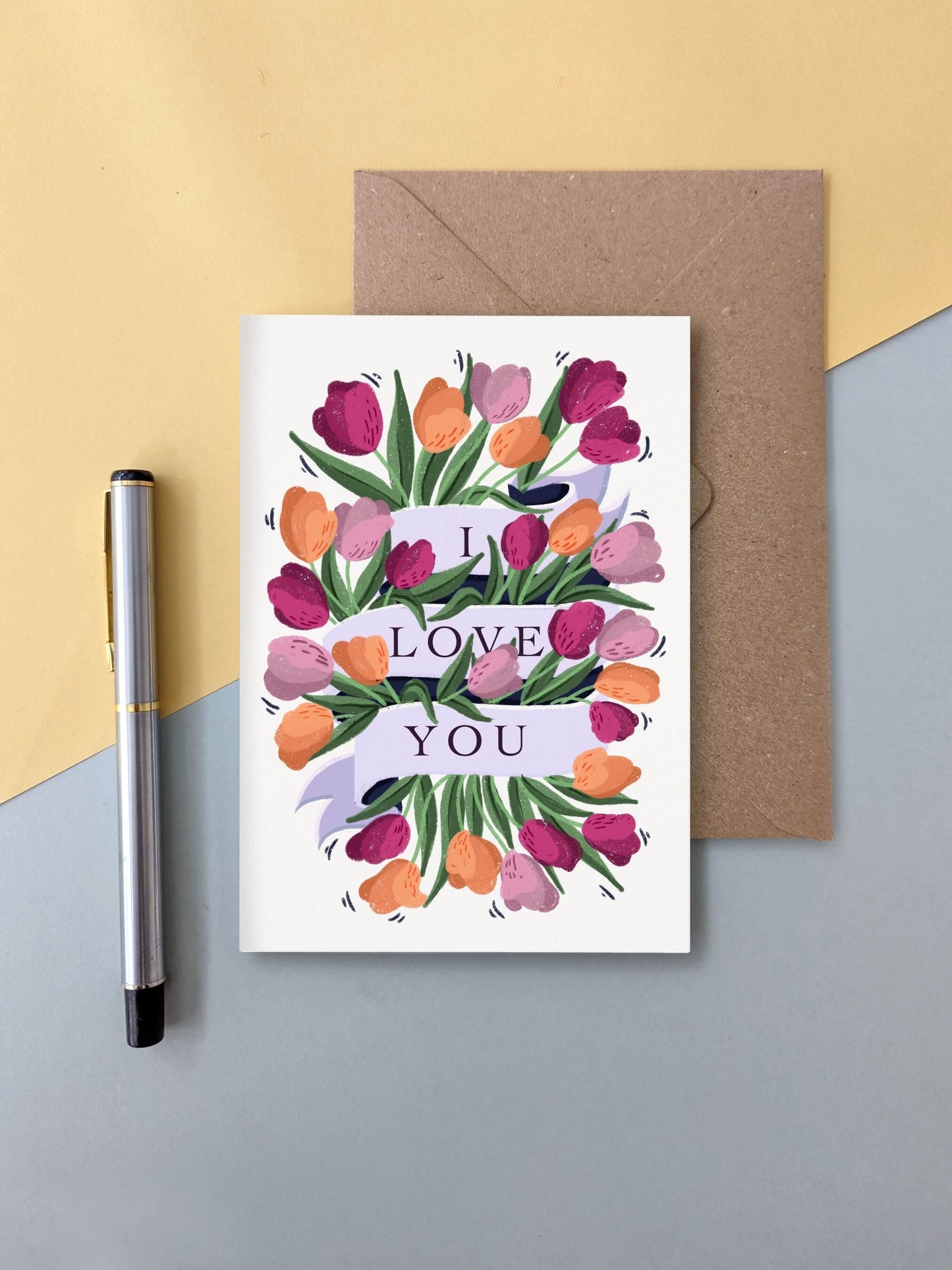 I Love You – floral greeting card