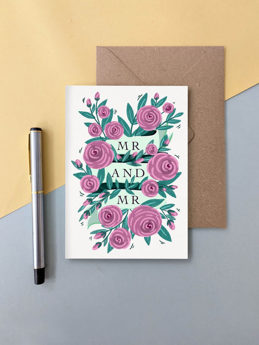Mr & Mr wedding – floral greeting card