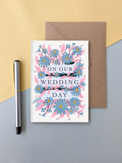 Wedding Day wishes – floral greeting card