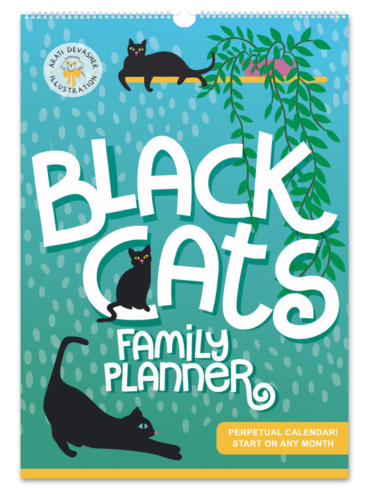 Black Cats Family Planner (perpetual calendar)
