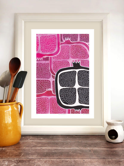 Abstract Fruits Pomegranate – (end of line) art print