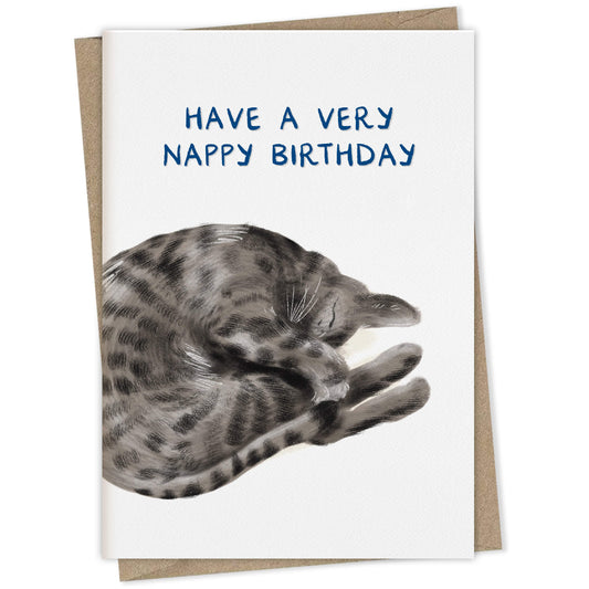 Have a Very Nappy Birthday (Bengal cat card) – greeting card